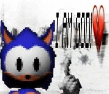a pixel art of sonic the hedgehog with the words i am god