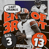 Cleveland Browns (13) Vs. Baltimore Ravens (3) Third-fourth Quarter Break GIF - Nfl National Football League Football League GIFs