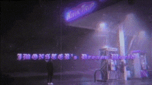 a purple sign that says monster 's dream world on it
