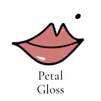a drawing of a woman 's lips and the words petal gloss