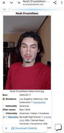 Noah D'Castellano Biography Noah D'Castellano Wiki GIF