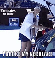 Barbora Krejcikova I Broke My Necklace GIF - Barbora Krejcikova I Broke My Necklace Tennis GIFs
