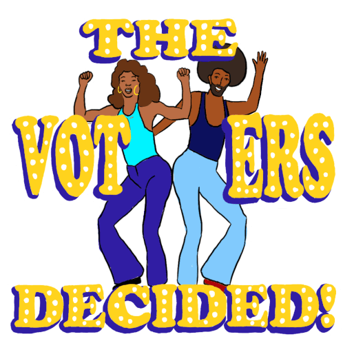 The Voters Decided Dance Sticker - The Voters Decided Dance Disco Dancers Stickers
