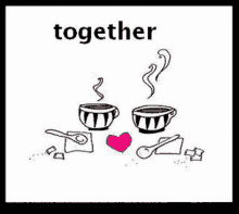 Lets Coffee Together Together GIF - Lets Coffee Together Together Two Cups GIFs
