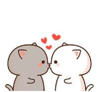 Peach Cat Love Sticker - Peach Cat Love Kiss Stickers