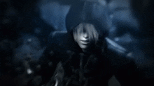 Hooded Roxas Jumping Up To Attack Kingdom Hearts GIF