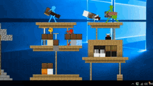 a screenshot of a video game with a blue background