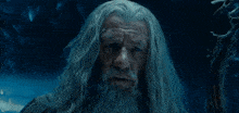 a man with long grey hair and a beard screams