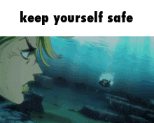 a picture of a man in the water with the words keep yourself safe below him
