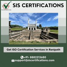 an advertisement for sis certifications shows a picture of a building