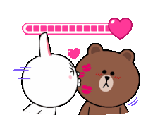 Cony And Brown Love Sticker - Cony And Brown Love Kiss Stickers