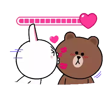 Cony And Brown Love Sticker - Cony And Brown Love Kiss Stickers
