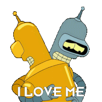 I Love Me Bender Sticker - I Love Me Bender John Dimaggio Stickers