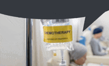 a bag of chemotherapy hanging from a pole