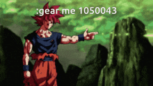 a cartoon of a man pointing at something with the words gear me 1050043 above him