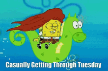 Casually Getting Through Tuesday Spongebob GIF