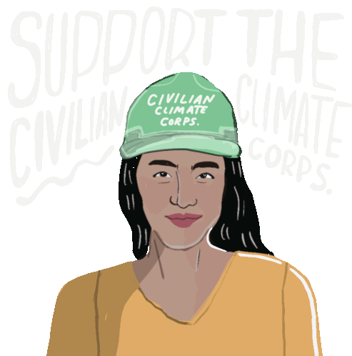 Support The Civilian Climate Corps Green New Deal Sticker - Support The Civilian Climate Corps Civilian Climate Corps Green New Deal Stickers