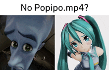 a picture of a cartoon character next to a picture of a cartoon character with the words no popipo.mp4