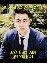 a picture of a man in a suit and tie with the name co captain winter24 on the bottom
