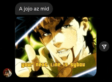a jojo az mid text message with a picture of jotaro from jojo 's bizarre adventure