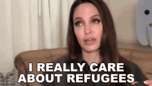 I Really Care About Refugees Angelina Jolie GIF - I Really Care About Refugees Angelina Jolie Bustle GIFs