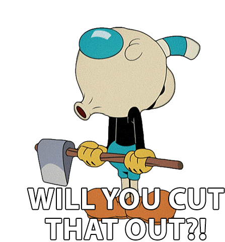 Will You Cut That Out Mugman Sticker - Will You Cut That Out Mugman The Cuphead Show Stickers