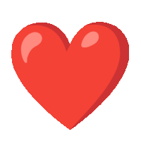 a red heart on a white background with a shadow