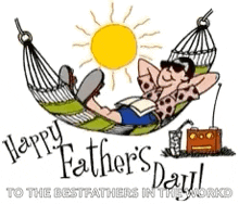 a cartoon of a man laying in a hammock with the words happy father 's day to the best fathers in the world .