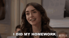 i did my homework emily cooper lily collins emily in paris studied
