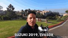 suzuki2019sv650x driving presenting motor reviews motorcycle