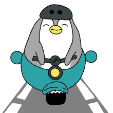 Moped Penguin GIF