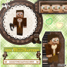 a picture of a minecraft character with the words miners and crafters at the bottom