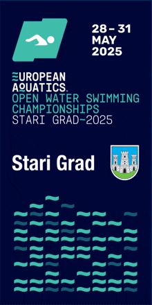 an advertisement for the european aquatics open water swimming championships