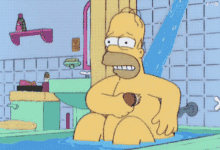 Washing Shower GIF - Washing Shower Homer Simpson GIFs