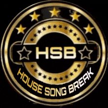 a gold and black emblem with the words house song break