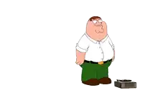 a cartoon of peter griffin is laying on his back