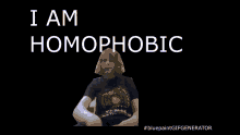 a girl praying in front of a lightning bolt with the words i am homophobic