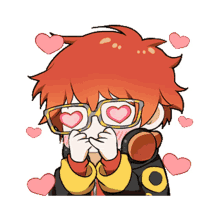 mystic messenger 707 luciel choi in love hearts