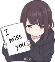 a girl is holding a notebook that says i miss you