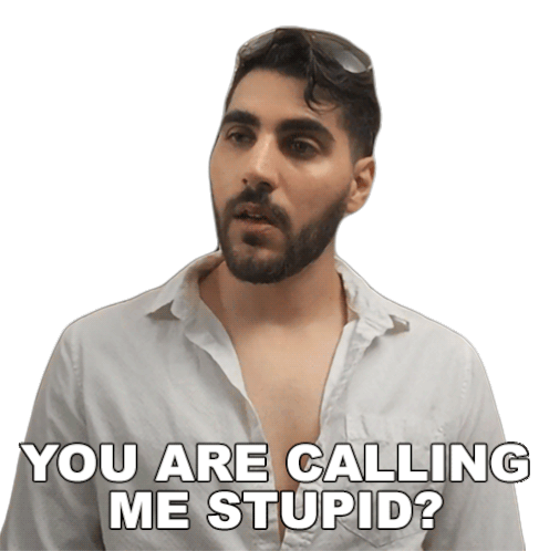 You Are Calling Me Stupid Rudy Ayoub Sticker - You Are Calling Me Stupid Rudy Ayoub You Think Im Dumb Stickers