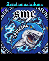 a picture of a shark with the words official smc on it