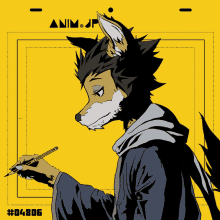 a drawing of a fox with the number 04806 on it