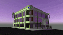 a computer generated image of a building with a nbc logo on it