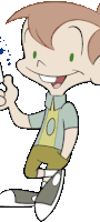 a cartoon character with the number 0 on his shirt and shorts
