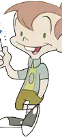 a cartoon character with the number 0 on his shirt and shorts