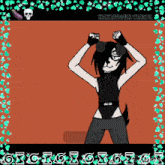 a cartoon drawing of a person dancing with the words krakaviour cannon on the top