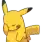 a close up of a pikachu cartoon character with its eyes closed .