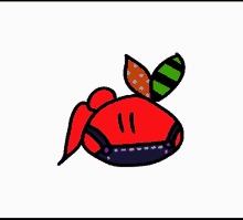 a drawing of a blue and purple cartoon character wearing a mask and a scarf .