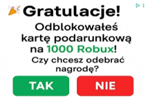 a green and red button that says tak and nie on it