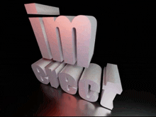 a 3d rendering of the word i 'm elected on a black background